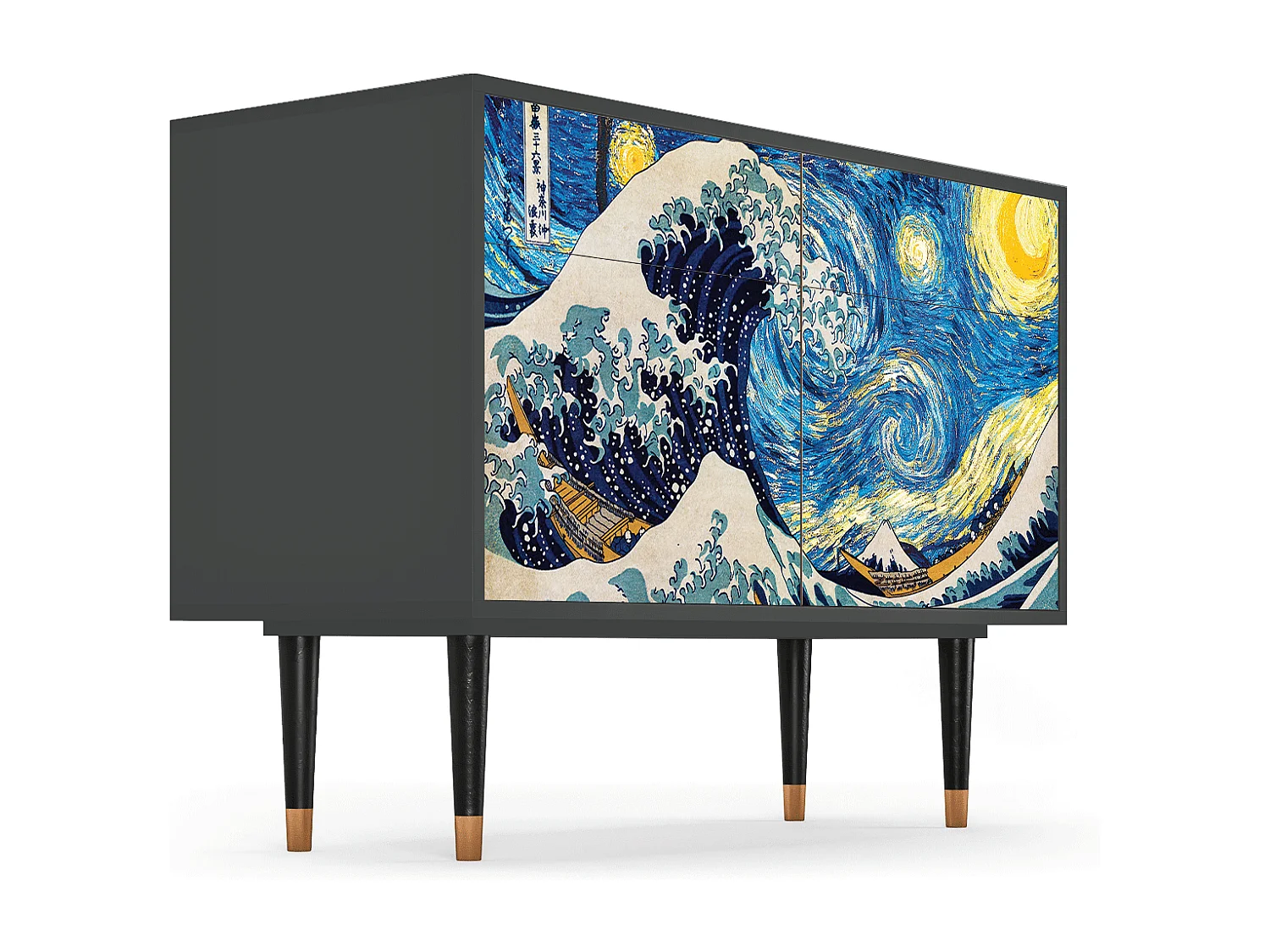 Buffet - 115x85x48 cm - BS4 - Great Wave, Anthracite