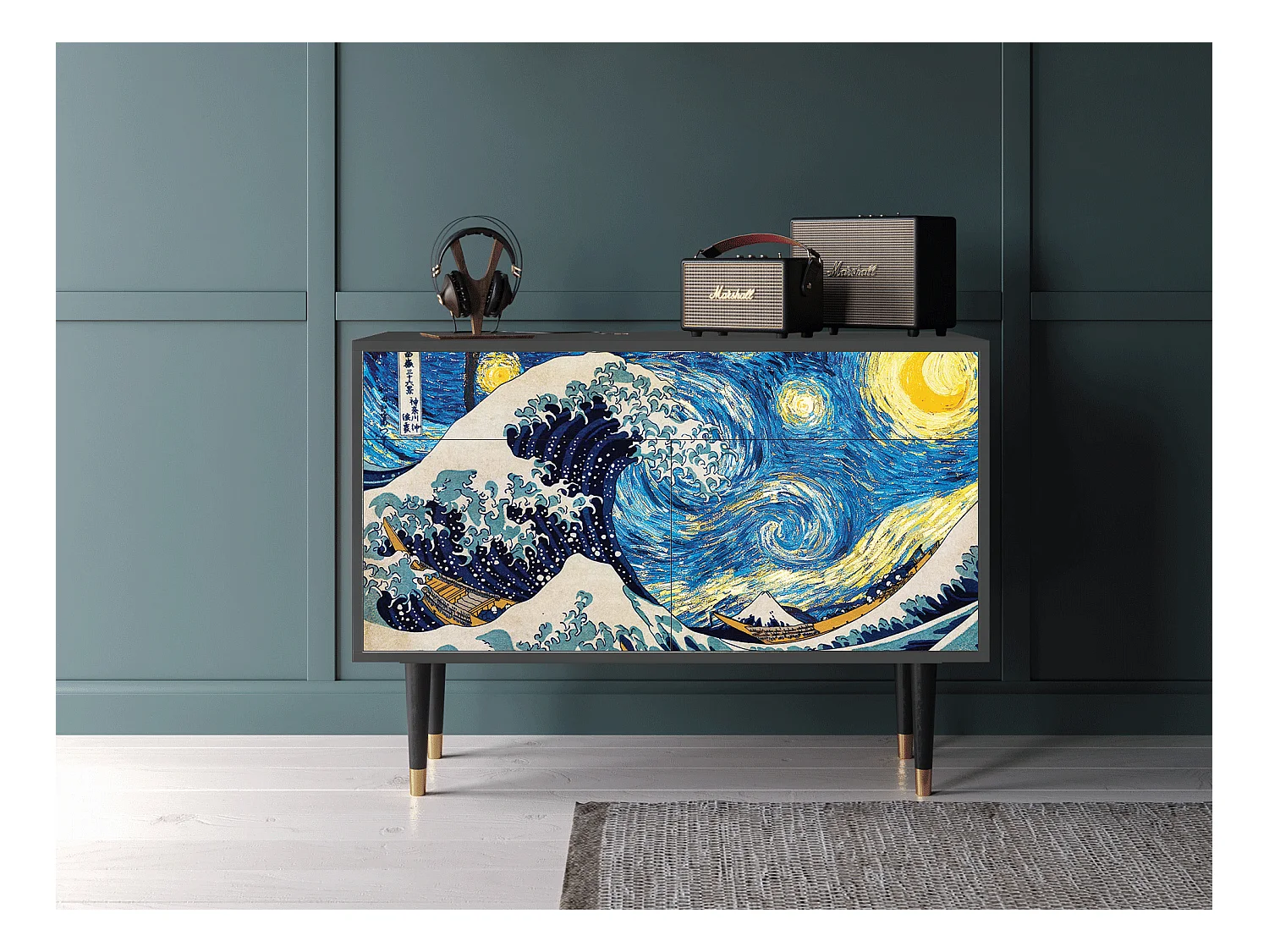 Buffet - 115x85x48 cm - BS4 - Great Wave, Anthracite