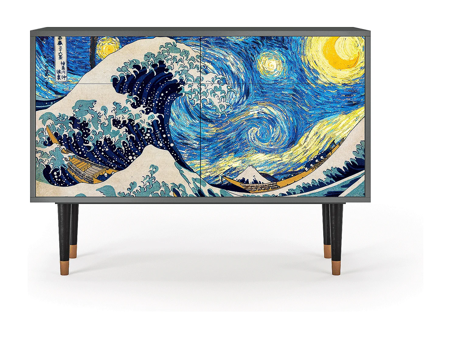 Buffet - 115x85x48 cm - BS4 - Great Wave, Anthracite