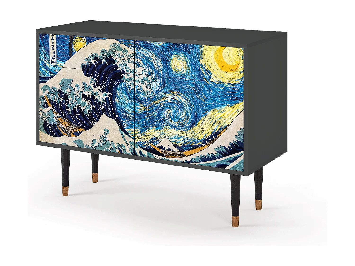 Buffet - 115x85x48 cm - BS4 - Great Wave, Anthracite