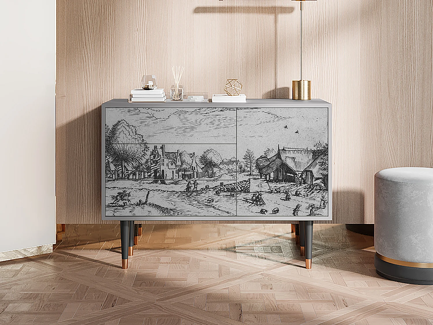 Buffet - 115х84х41 cm - S3 - Country Village, Gris