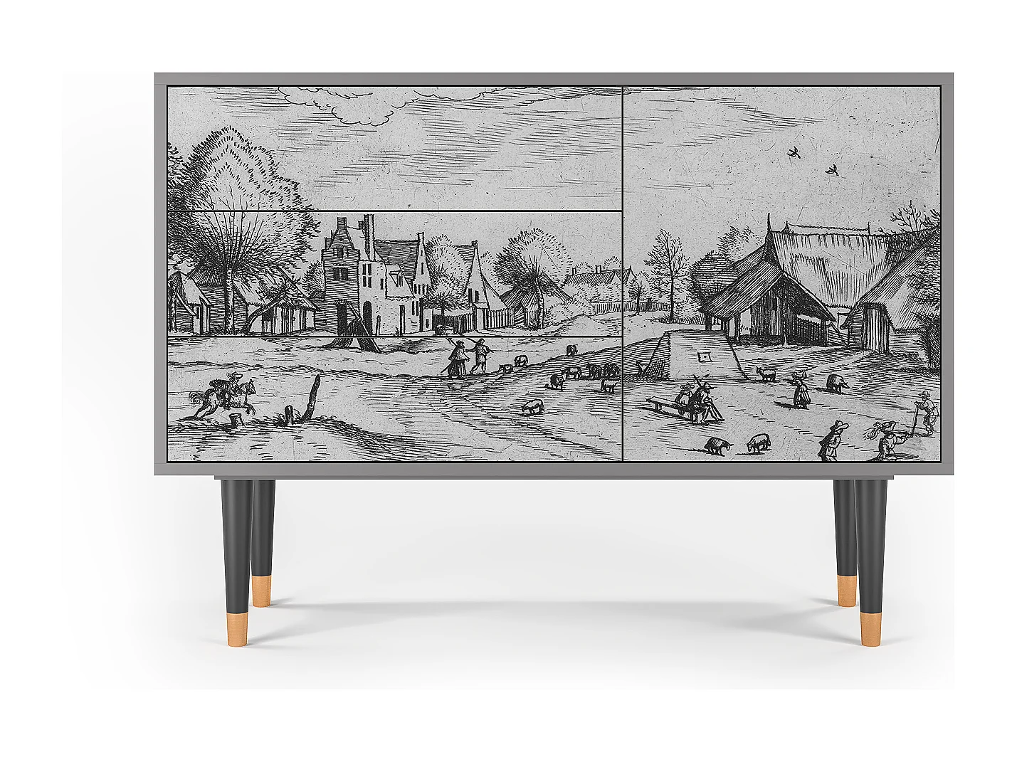 Buffet - 115х84х41 cm - S3 - Country Village, Gris