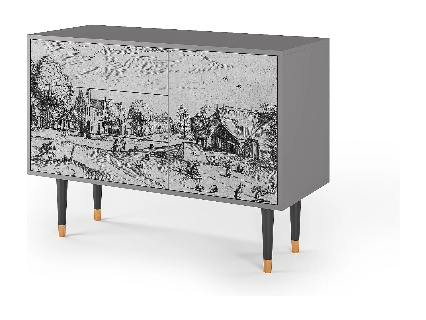 Buffet - 115х84х41 cm - S3 - Country Village, Gris