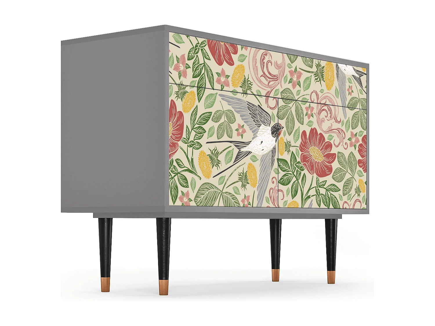 Aparador - 115x85x48 cm - BS4 - Spring Swallow, Cinza