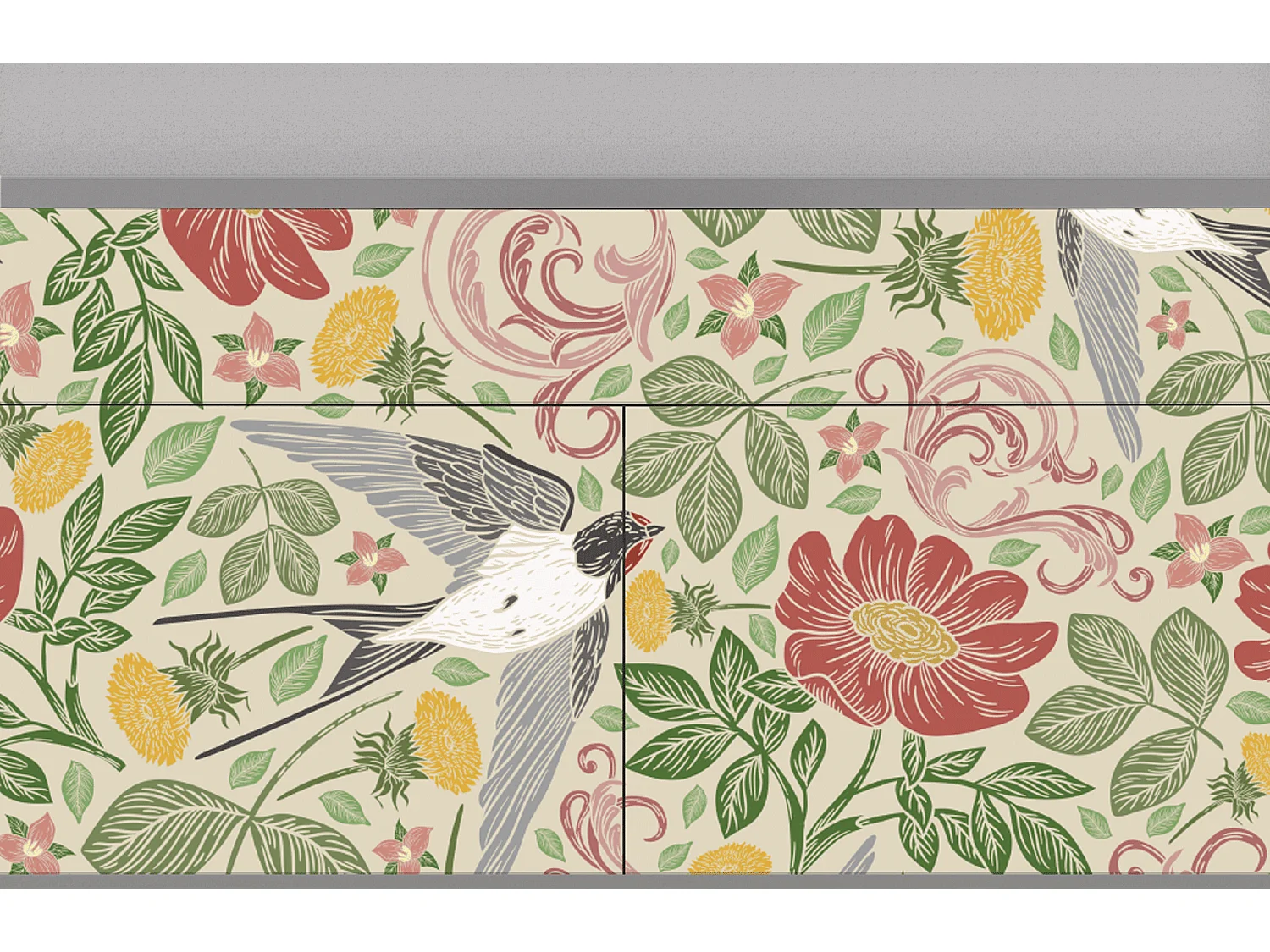 Aparador - 115x85x48 cm - BS4 - Spring Swallow, Cinza