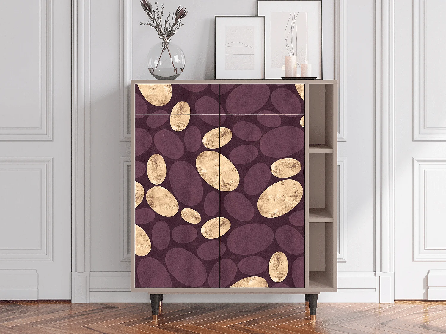 Kredens - 96х110х41 cm - BS6 - Fine Wine, Latte