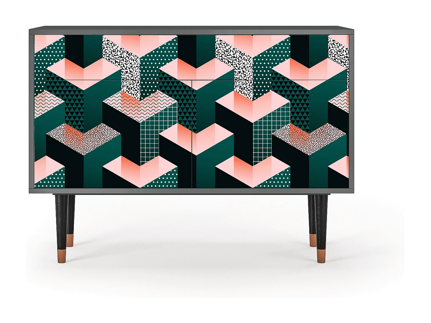 Sideboard - 115x85x48 cm - BS4 - Geometric Madness, Anthrazit