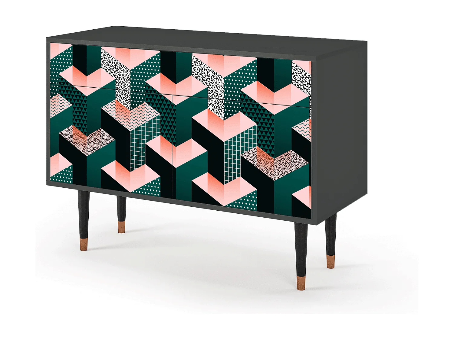 Sideboard - 115x85x48 cm - BS4 - Geometric Madness, Anthrazit