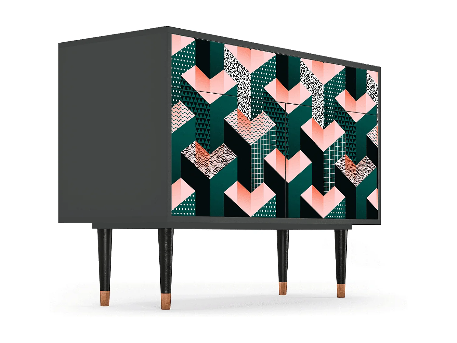 Sideboard - 115x85x48 cm - BS4 - Geometric Madness, Anthrazit
