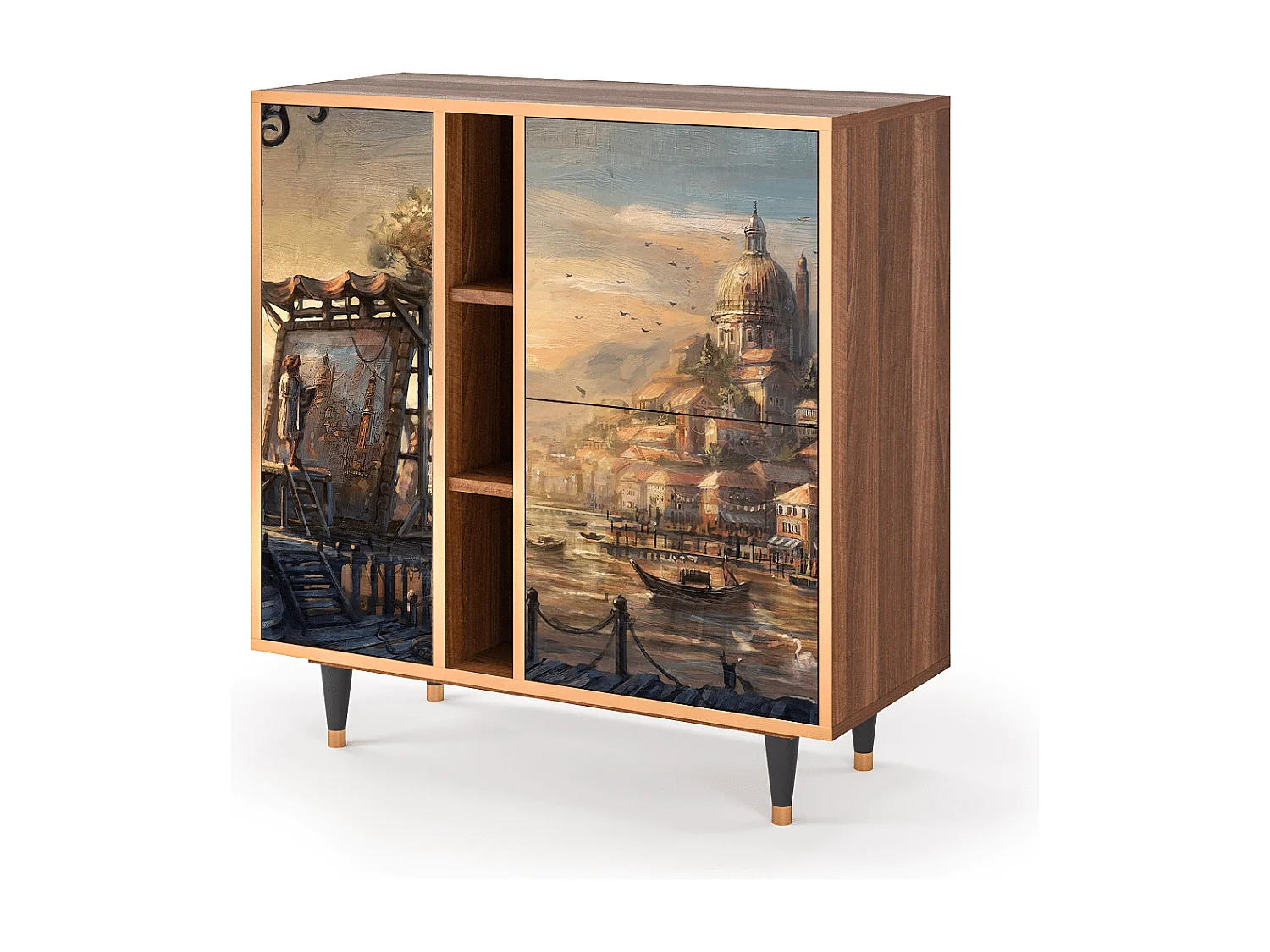 Kredens - 94х96х41 cm - BS5 - Venice, Orzech