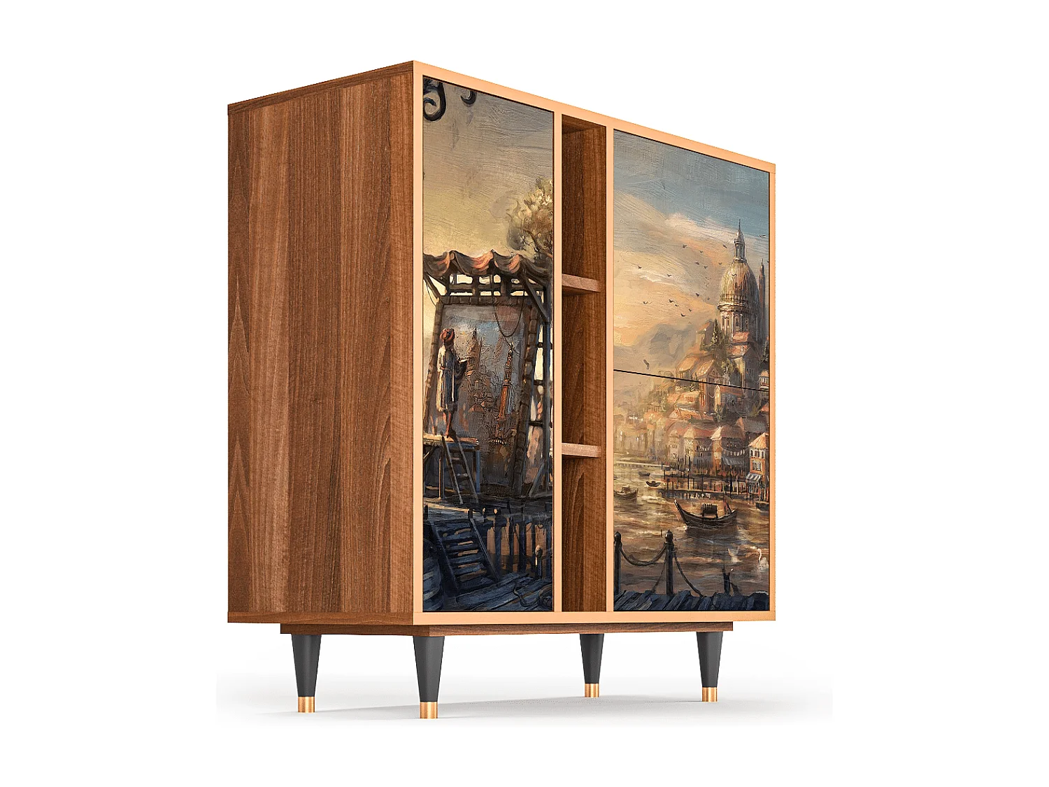 Kredens - 94х96х41 cm - BS5 - Venice, Orzech