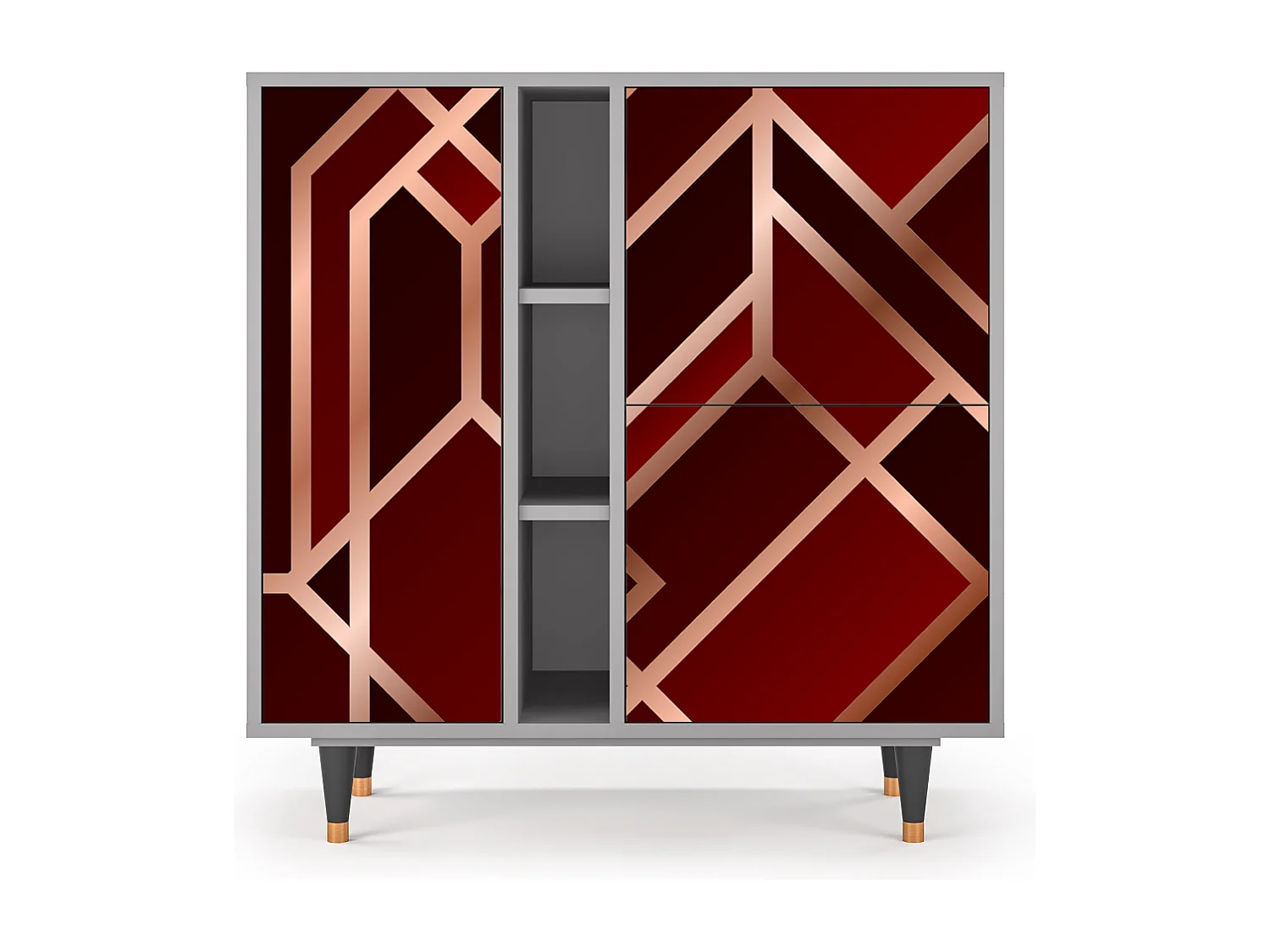 Kredens - 94х96х41 cm - BS5 - Velvet 1920's, Szary