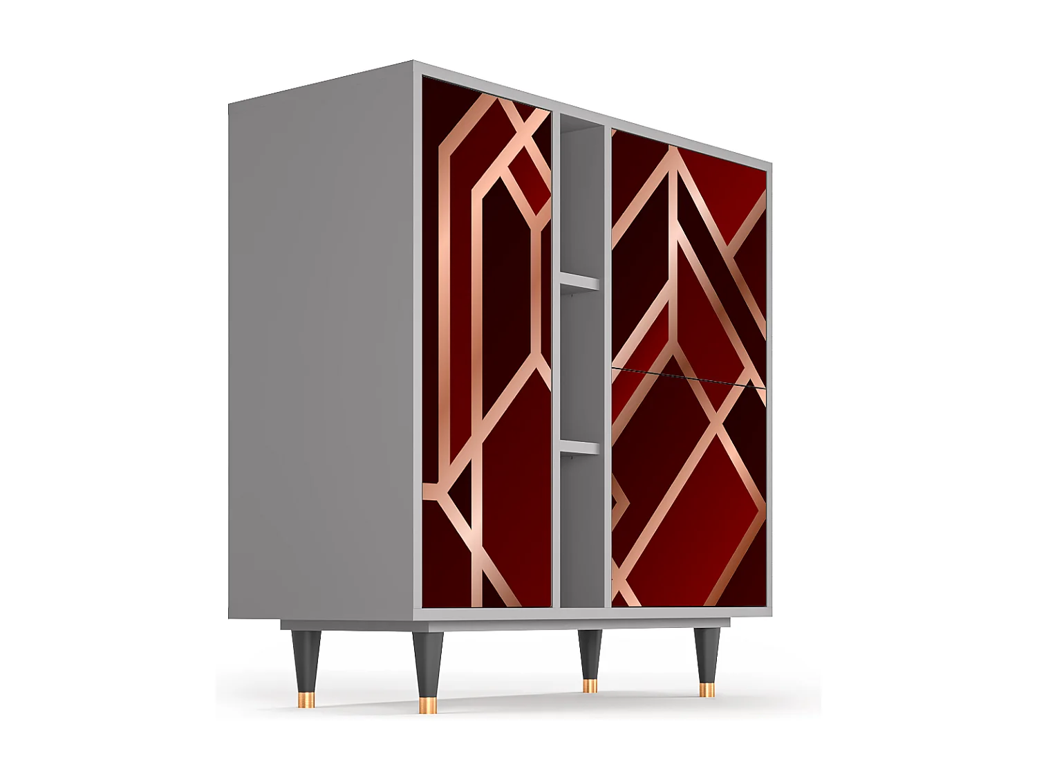 Kredens - 94х96х41 cm - BS5 - Velvet 1920's, Szary