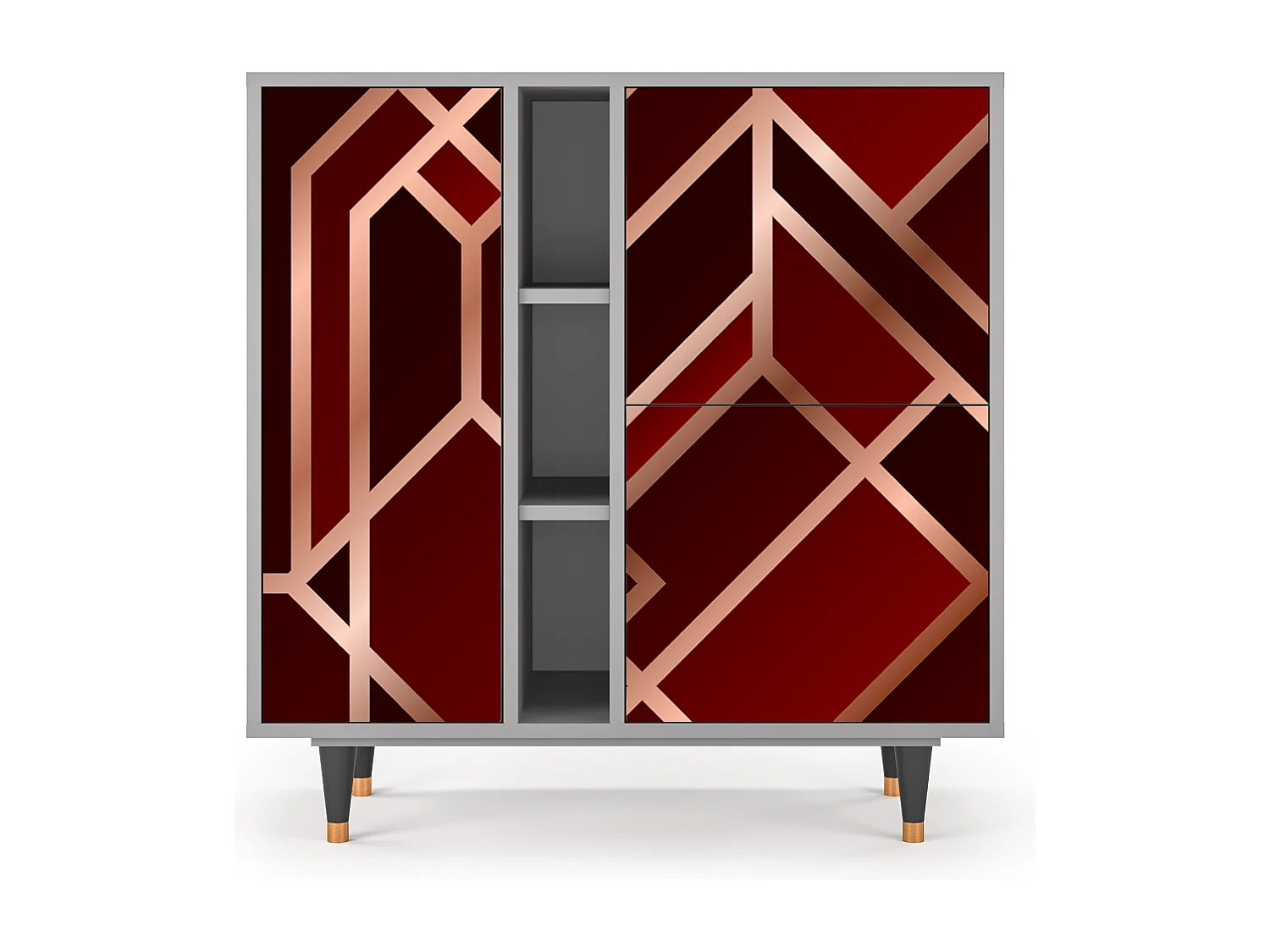 Kredens - 94х96х41 cm - BS5 - Velvet 1920's, Szary