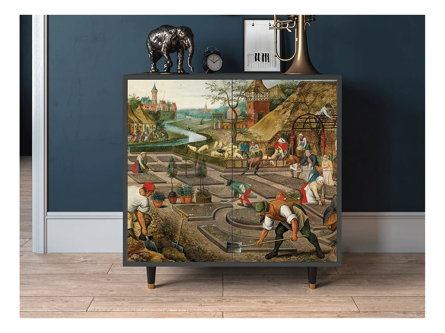 Kredens - 94x96x48 cm - BS3 - The Younger - Spring, Antracyt