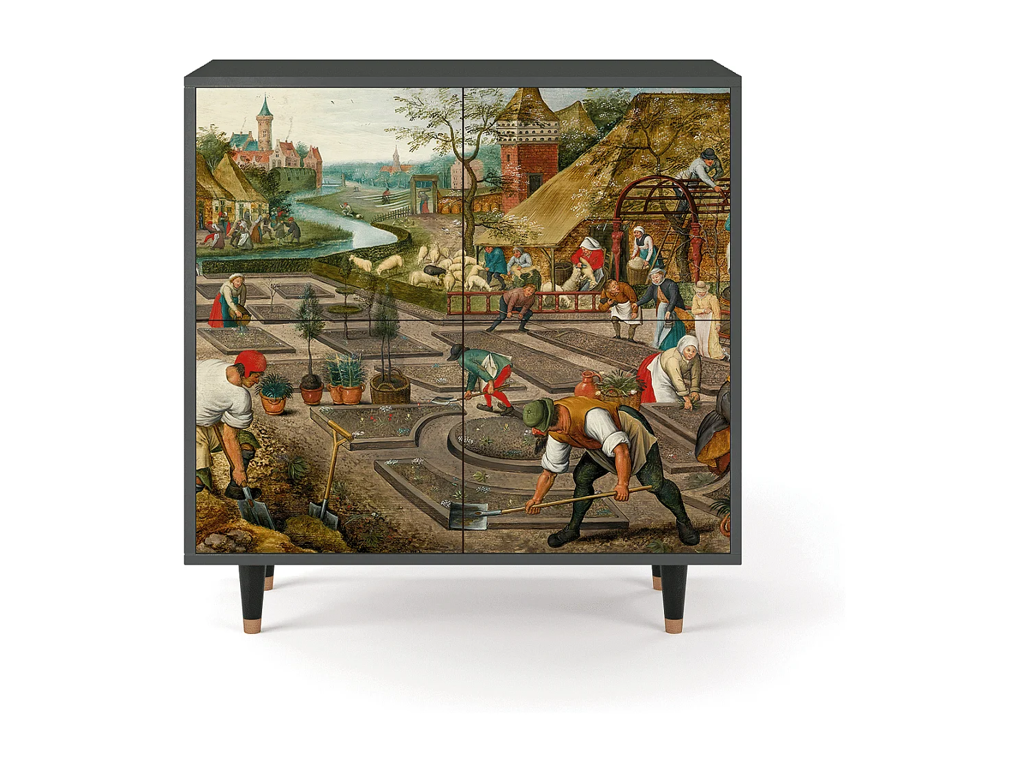 Kredens - 94x96x48 cm - BS3 - The Younger - Spring, Antracyt