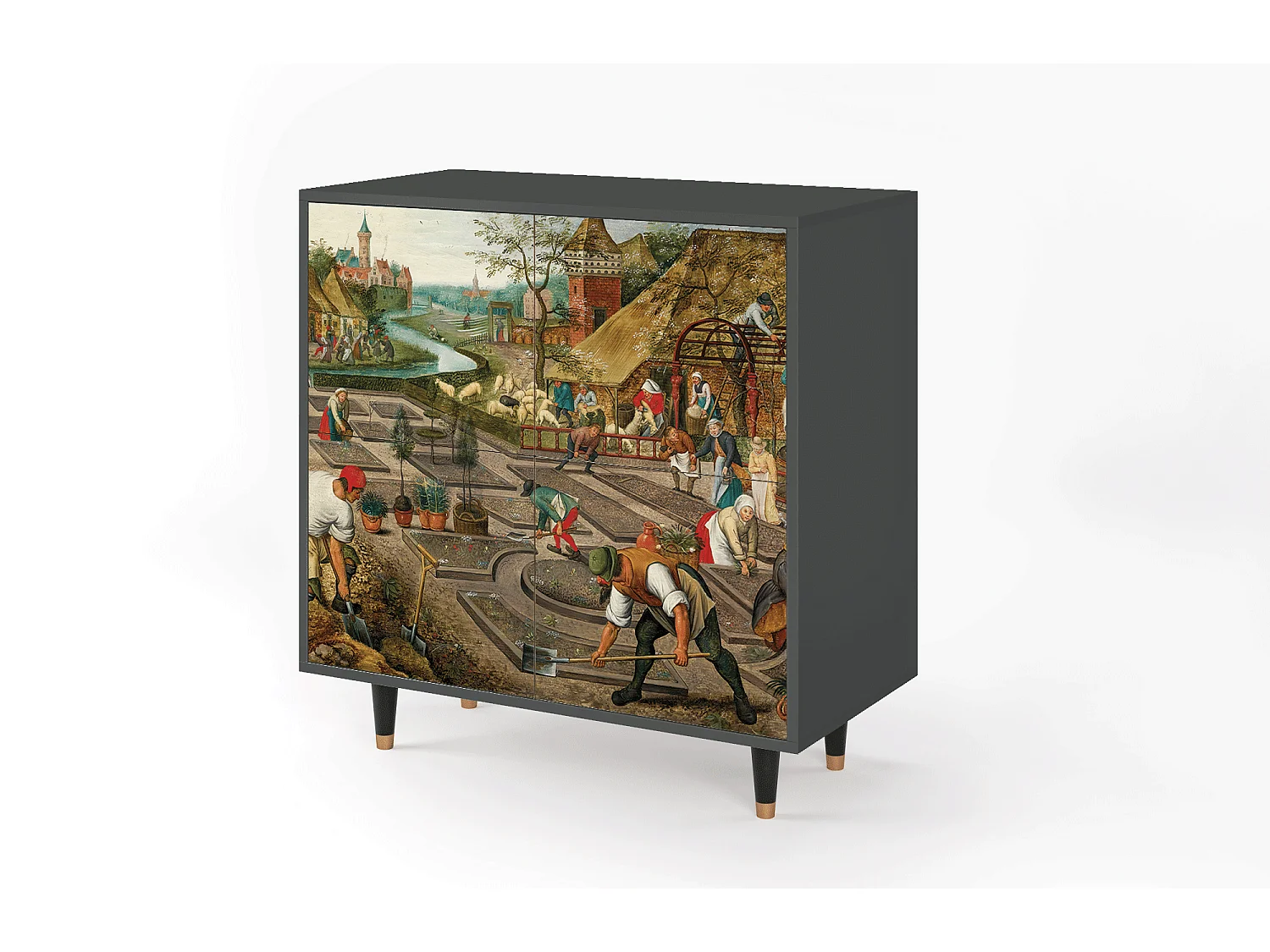 Kredens - 94x96x48 cm - BS3 - The Younger - Spring, Antracyt