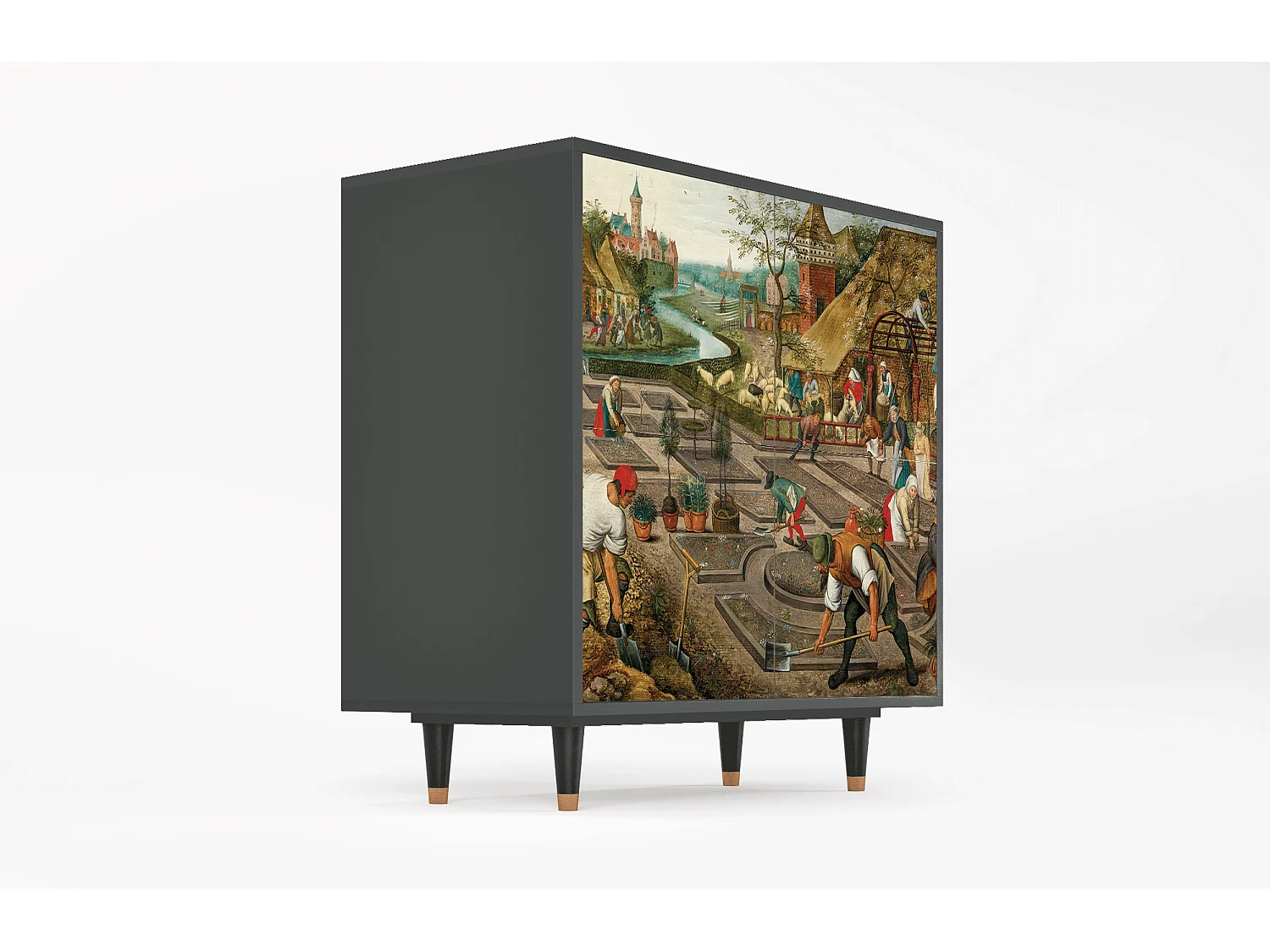 Kredens - 94x96x48 cm - BS3 - The Younger - Spring, Antracyt