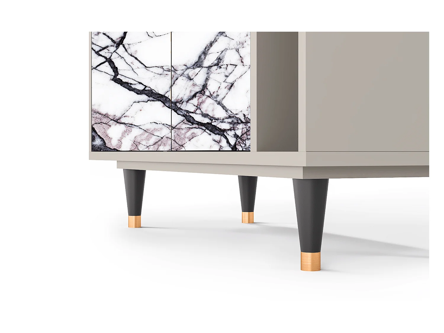 Kredens - 96х110х41 cm - BS6 - Raven Marble, Piaskowy