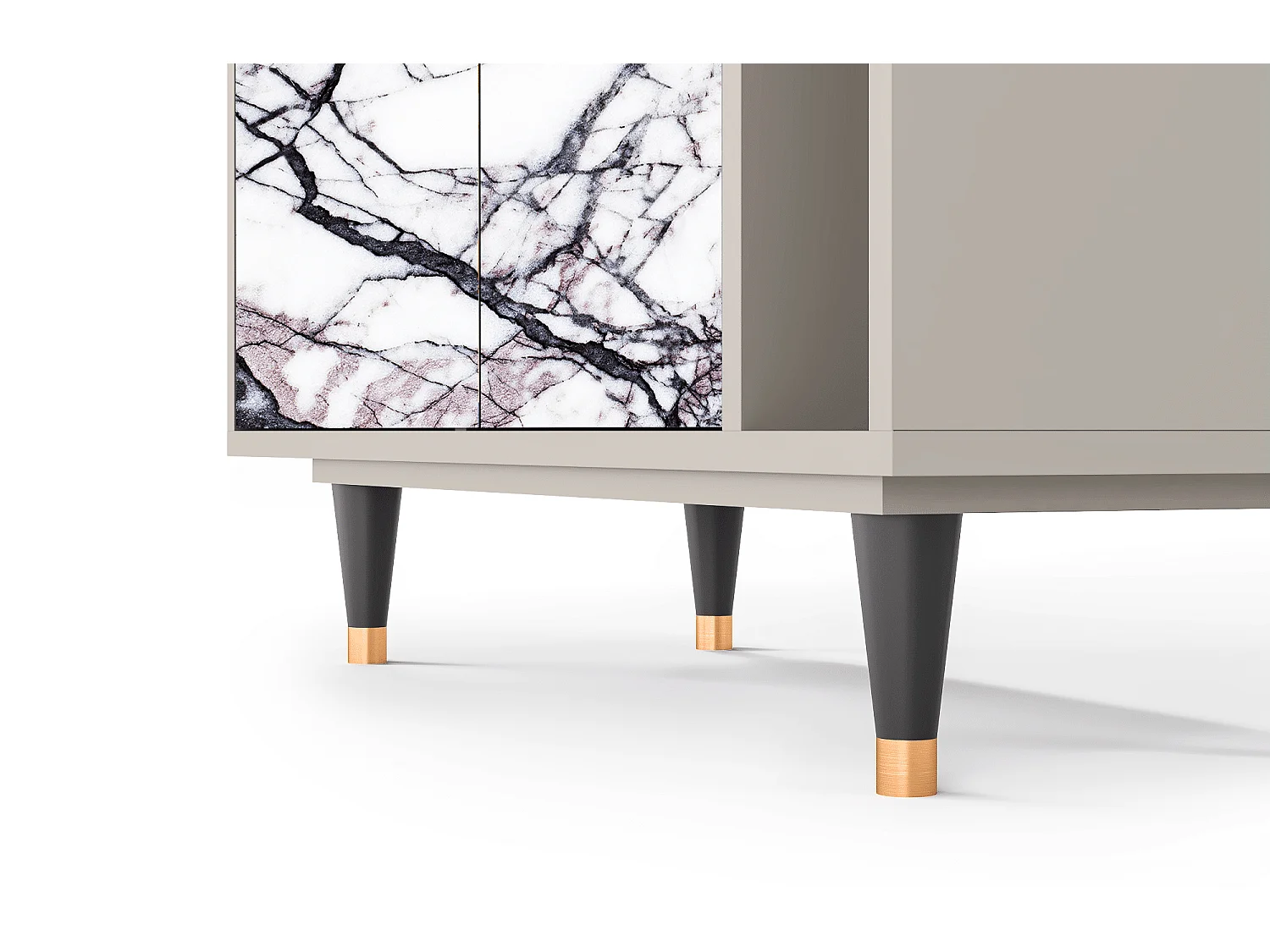 Kredens - 96х110х41 cm - BS6 - Raven Marble, Piaskowy