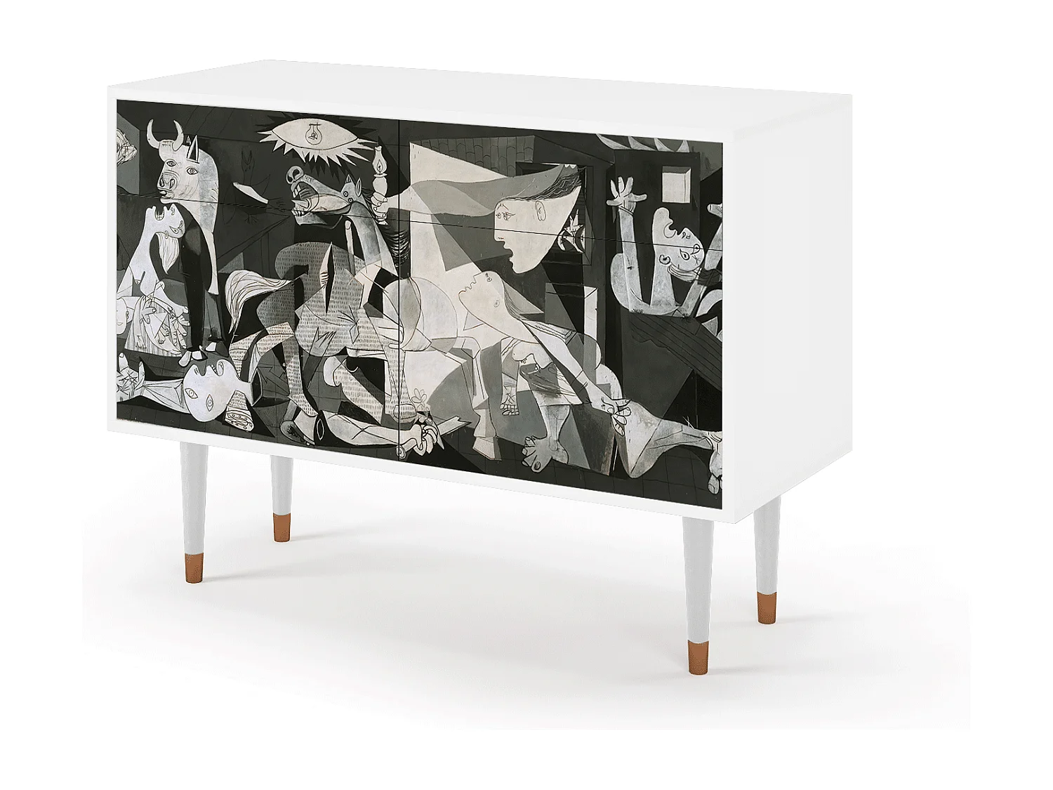 Kredens - 115x85x48 cm - BS4 - Guernica by Picasso, Biały