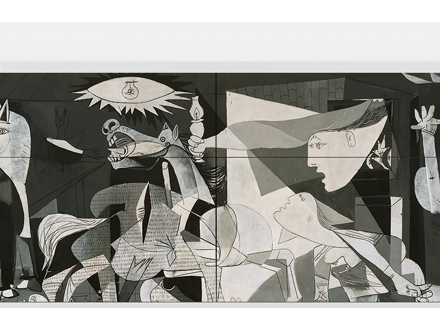 Kredens - 115x85x48 cm - BS4 - Guernica by Picasso, Biały