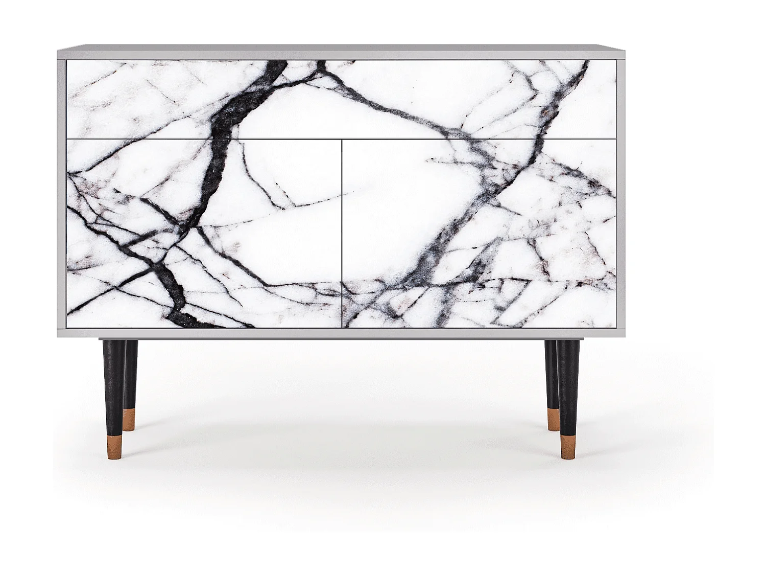 Dressoir - 115x85x48 cm - BS4 - Raven Marble, Grijs