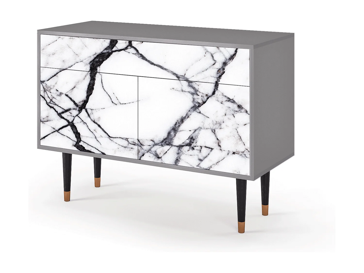 Dressoir - 115x85x48 cm - BS4 - Raven Marble, Grijs