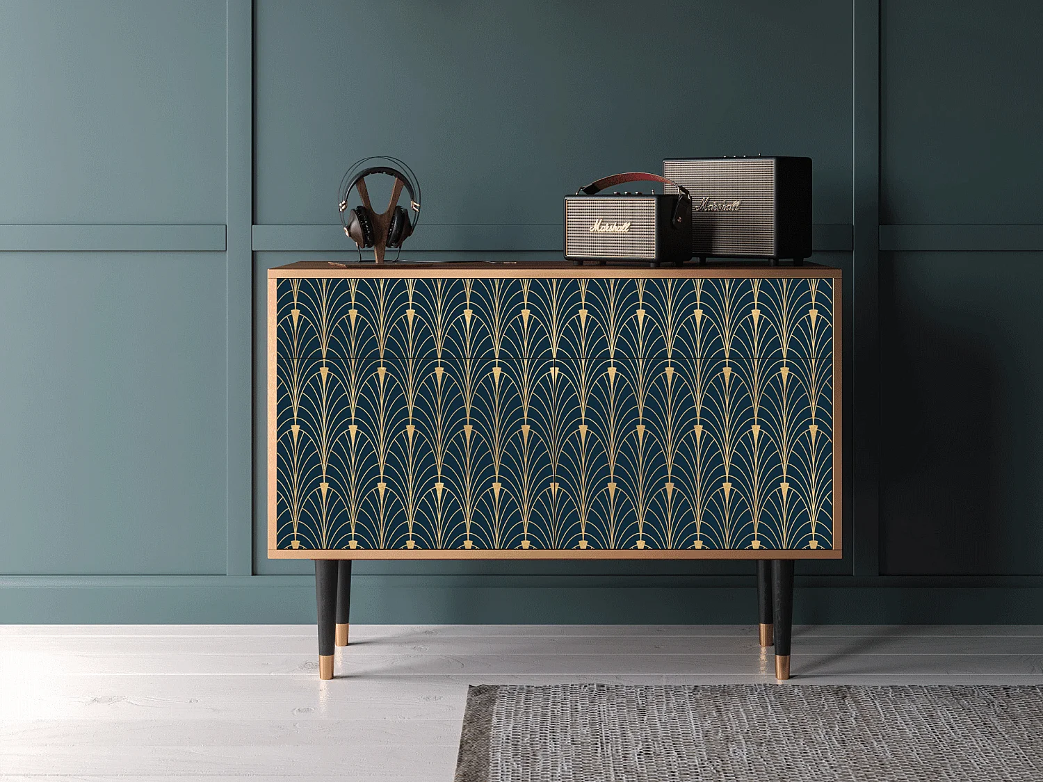 Buffet - 115x85x48 cm - BS4 - Flower of the Nile, Noyer