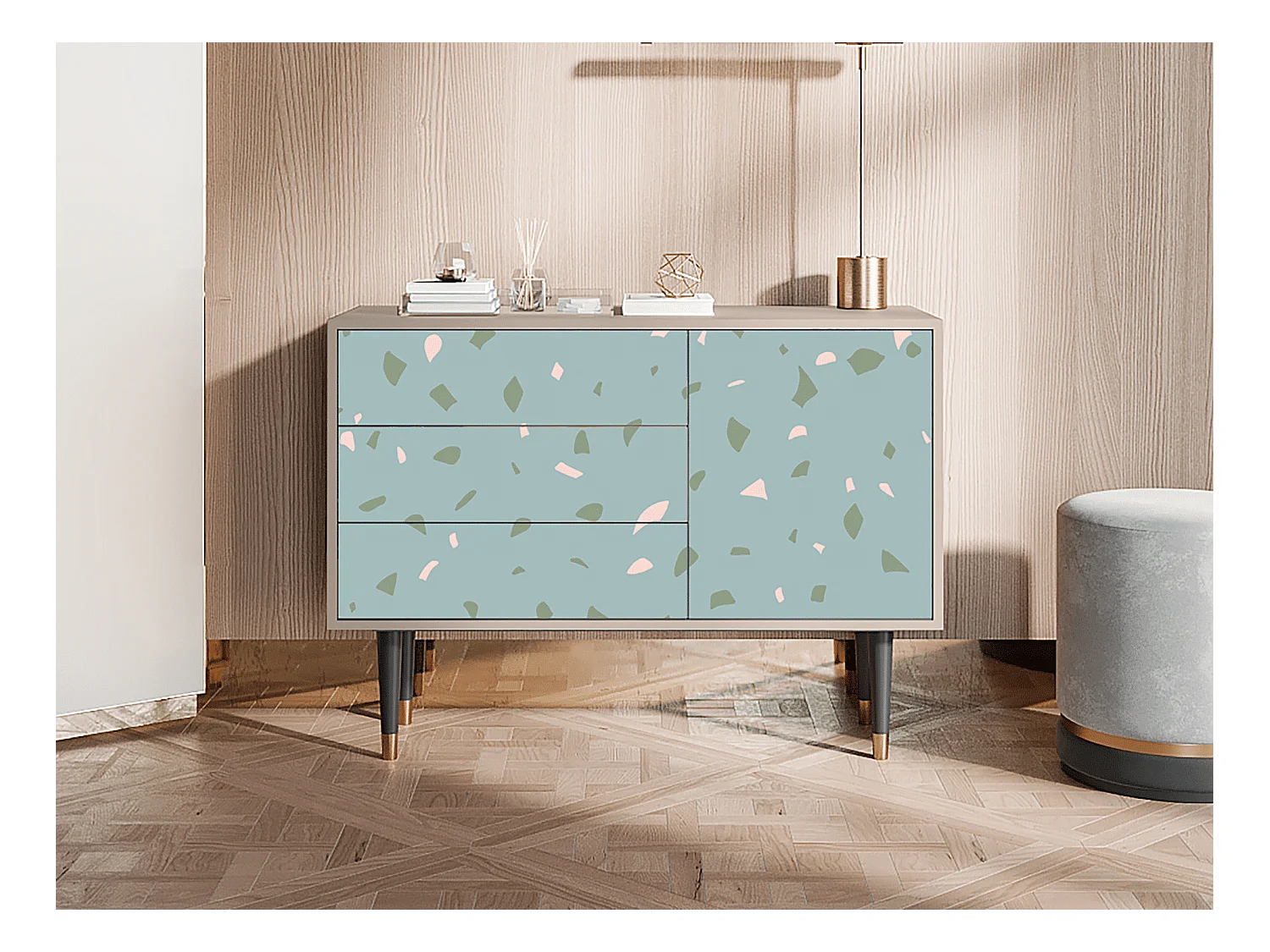Credenza - 115х84х41 cm - S3 - Blue Drops, Latte