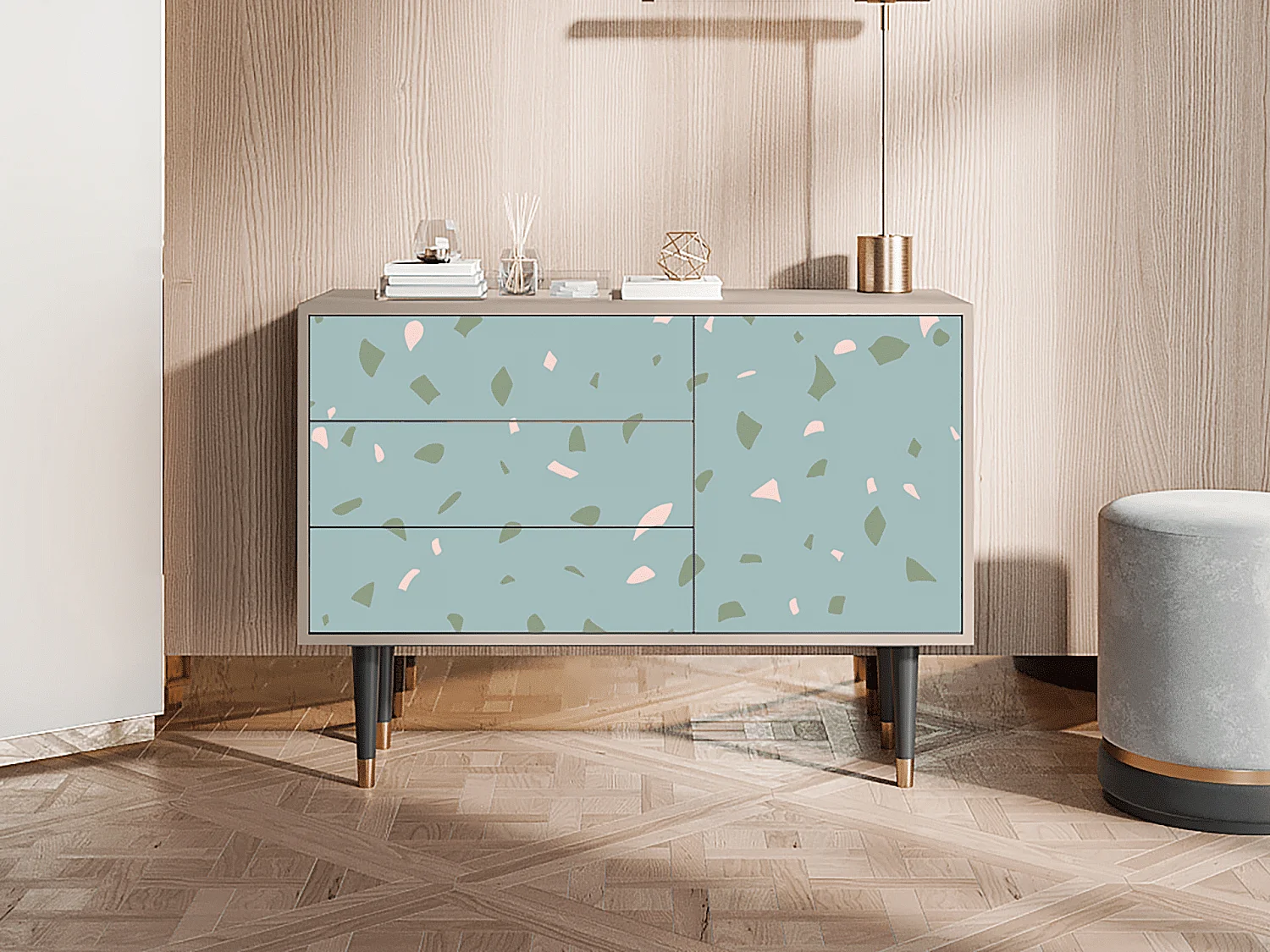 Buffet - 115х84х41 cm - S3 - Blue Drops, Latte