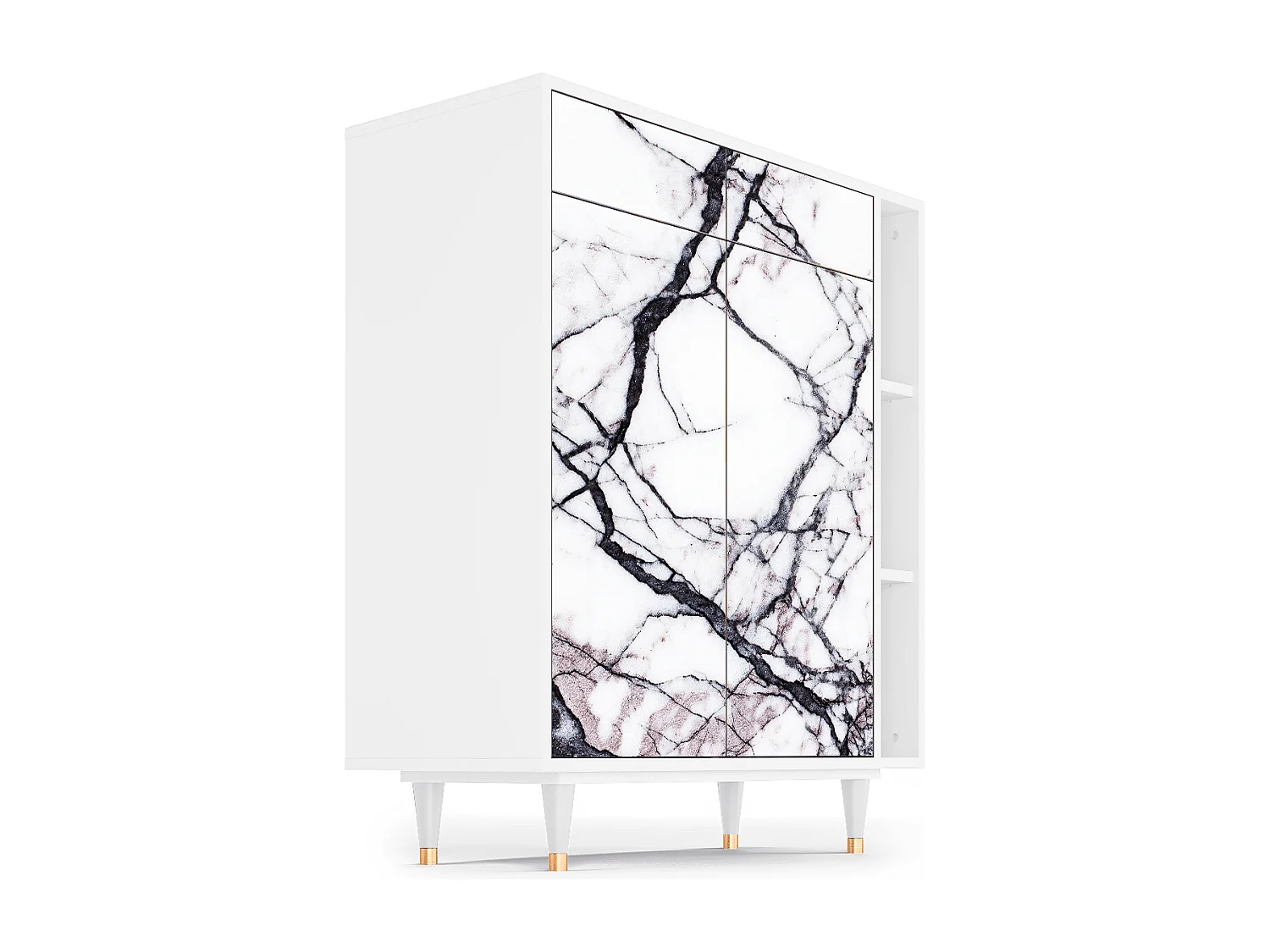 Buffet - 96х110х41 cm - BS6 - Raven Marble, Blanc