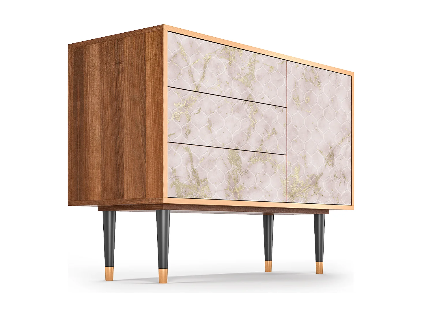 Buffet - 115х84х41 cm - S3 - Dirty Roses, Noyer