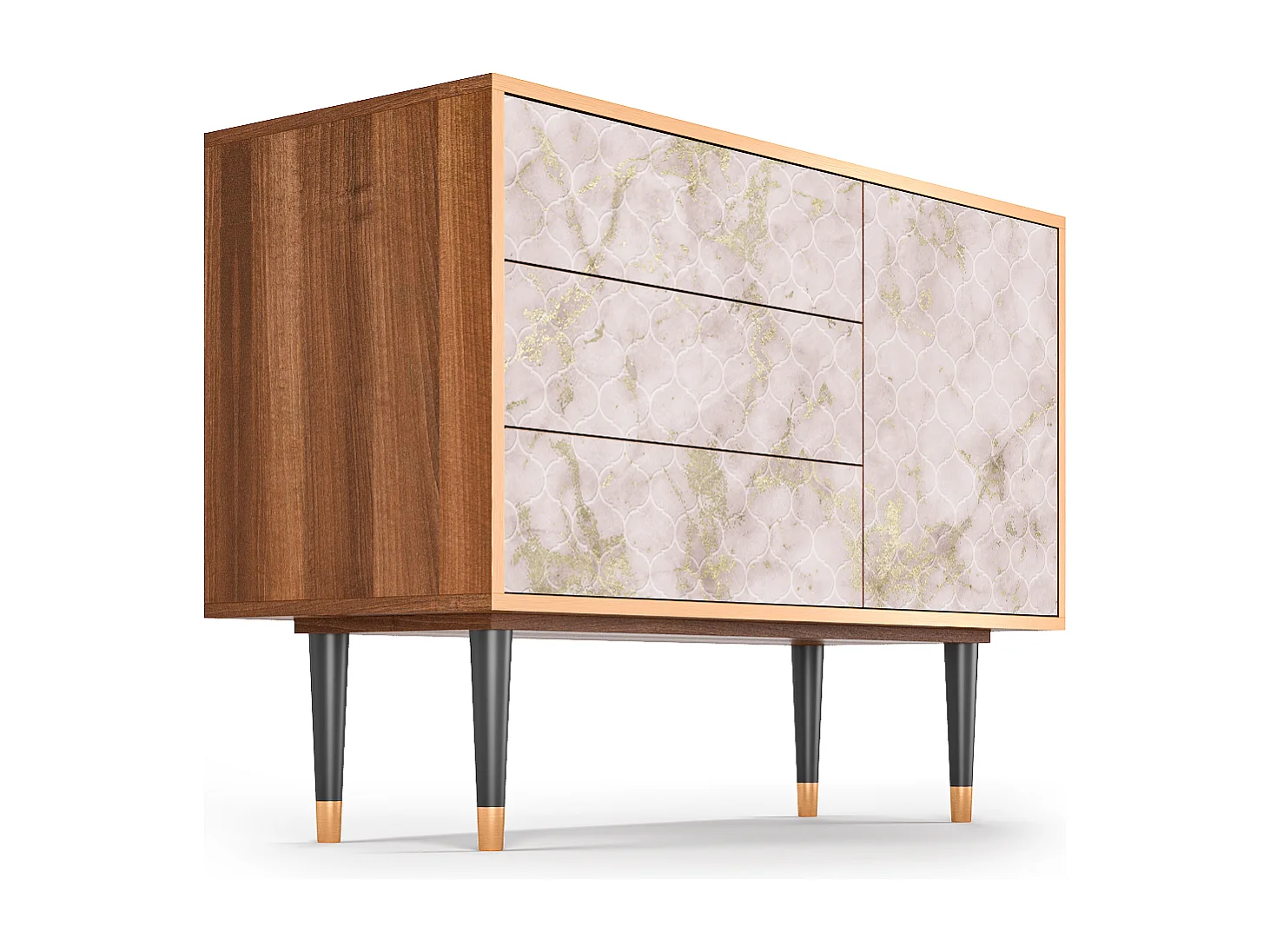 Credenza - 115х84х41 cm - S3 - Dirty Roses, Noce