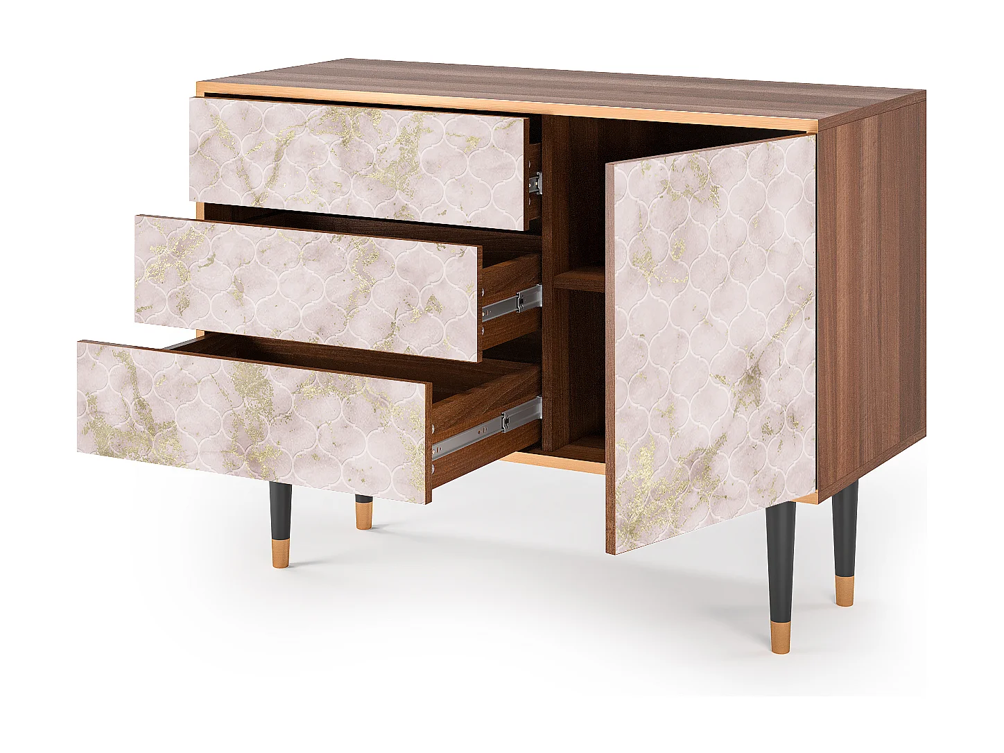 Credenza - 115х84х41 cm - S3 - Dirty Roses, Noce