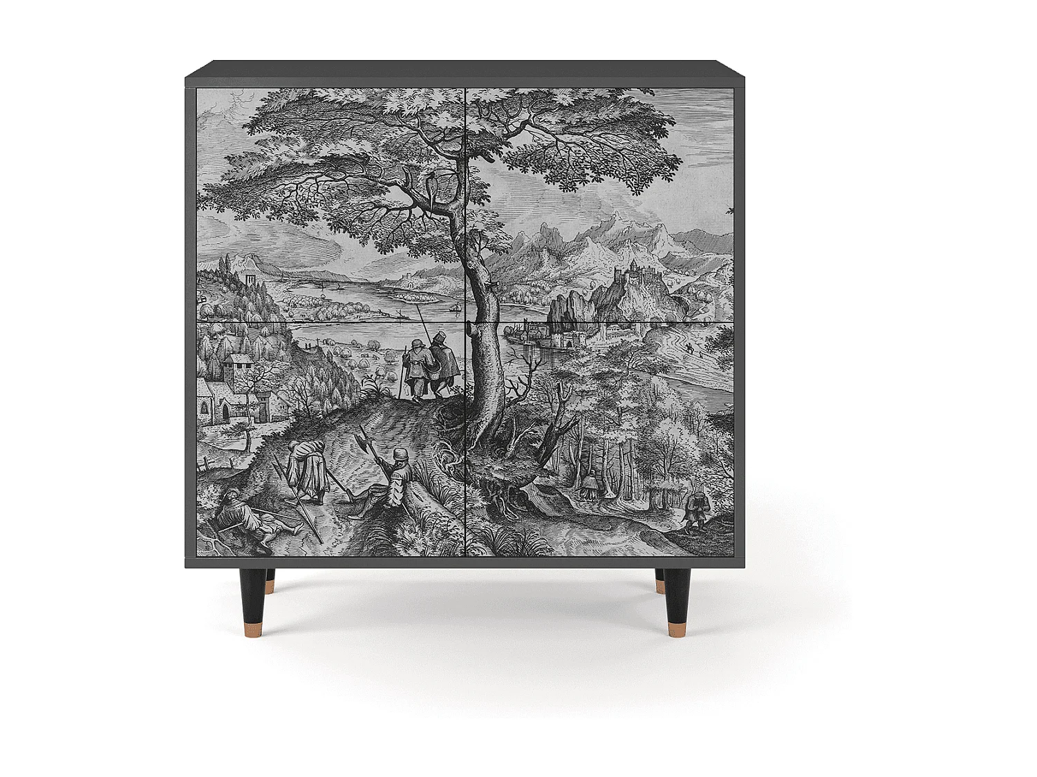 Kredens - 94x96x48 cm - BS3 - Milites Requiescentes, Antracyt