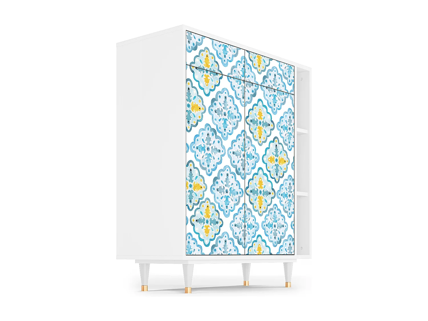 Sideboard - 96х110х41 cm - BS6 - Portugese tiles, Weiß