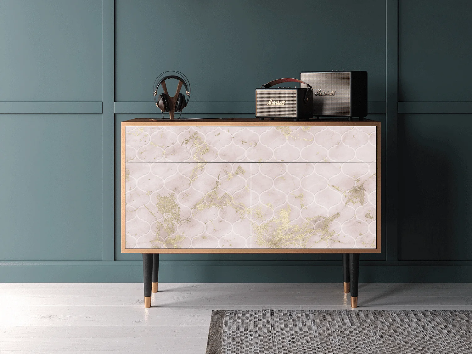Credenza - 115x85x48 cm - BS4 - Dirty Roses, Noce