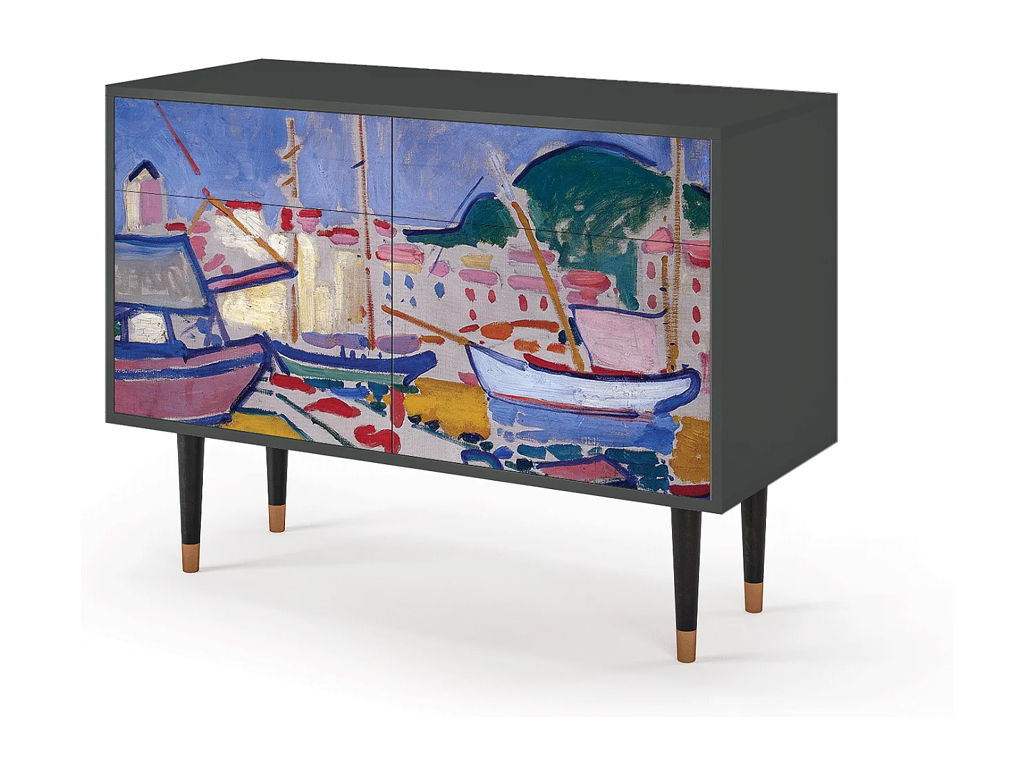Kredens - 115x85x48 cm - BS4 - The Port of Collioure , Antracyt