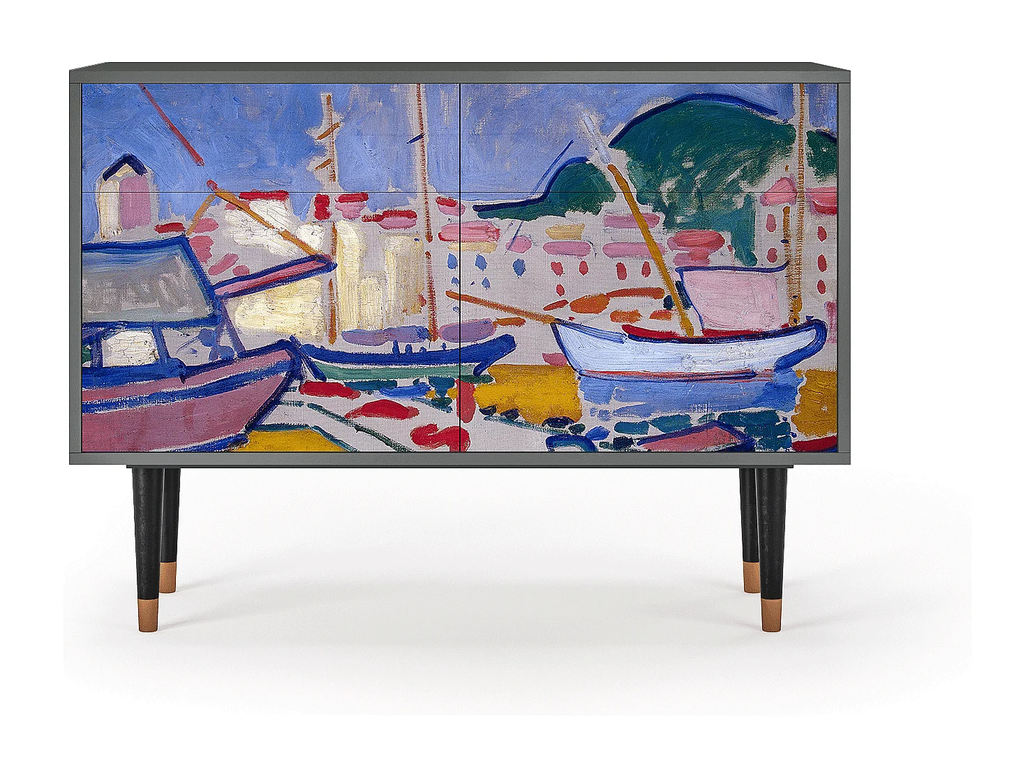 Kredens - 115x85x48 cm - BS4 - The Port of Collioure , Antracyt