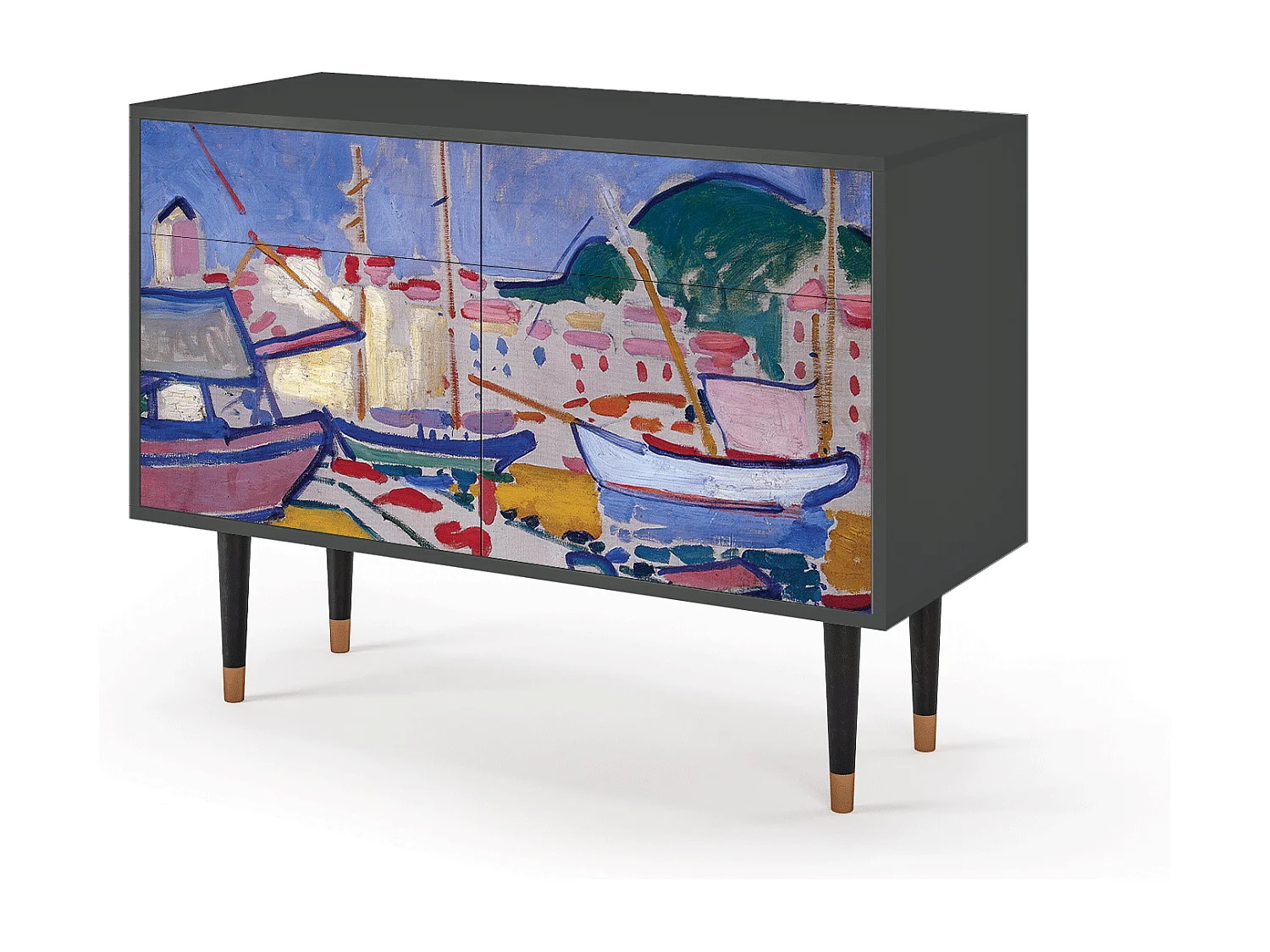 Kredens - 115x85x48 cm - BS4 - The Port of Collioure , Antracyt