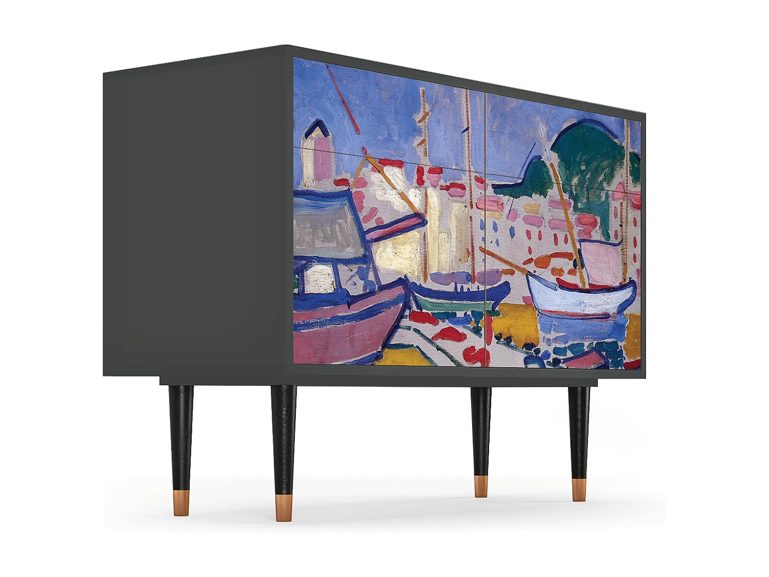 Kredens - 115x85x48 cm - BS4 - The Port of Collioure , Antracyt