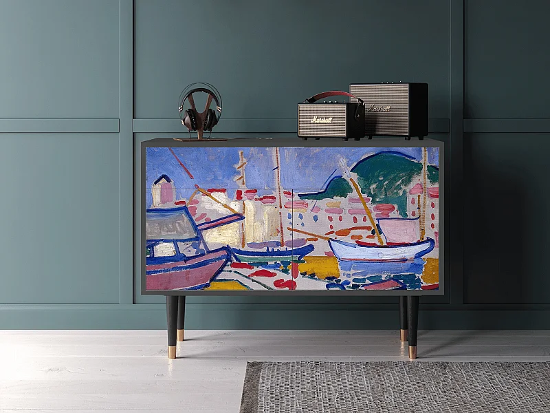 Dressoir - 115x85x48 cm - BS4 - The Port of Collioure , Antraciet