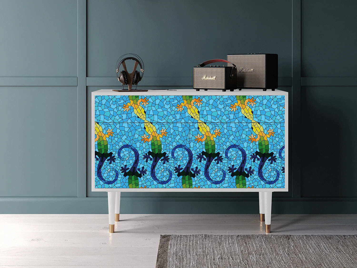 Buffet - 115x85x48 cm - BS4 - Gaudi's Lizard, Blanc