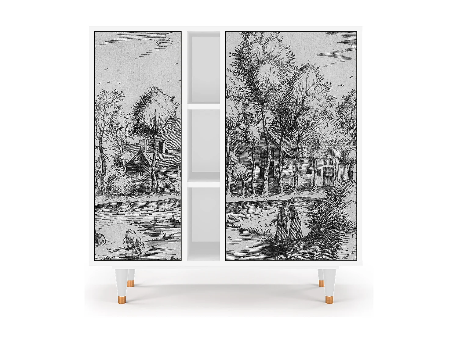 Kredens - 94х96х41 cm - BS5 - A Pond, Biały