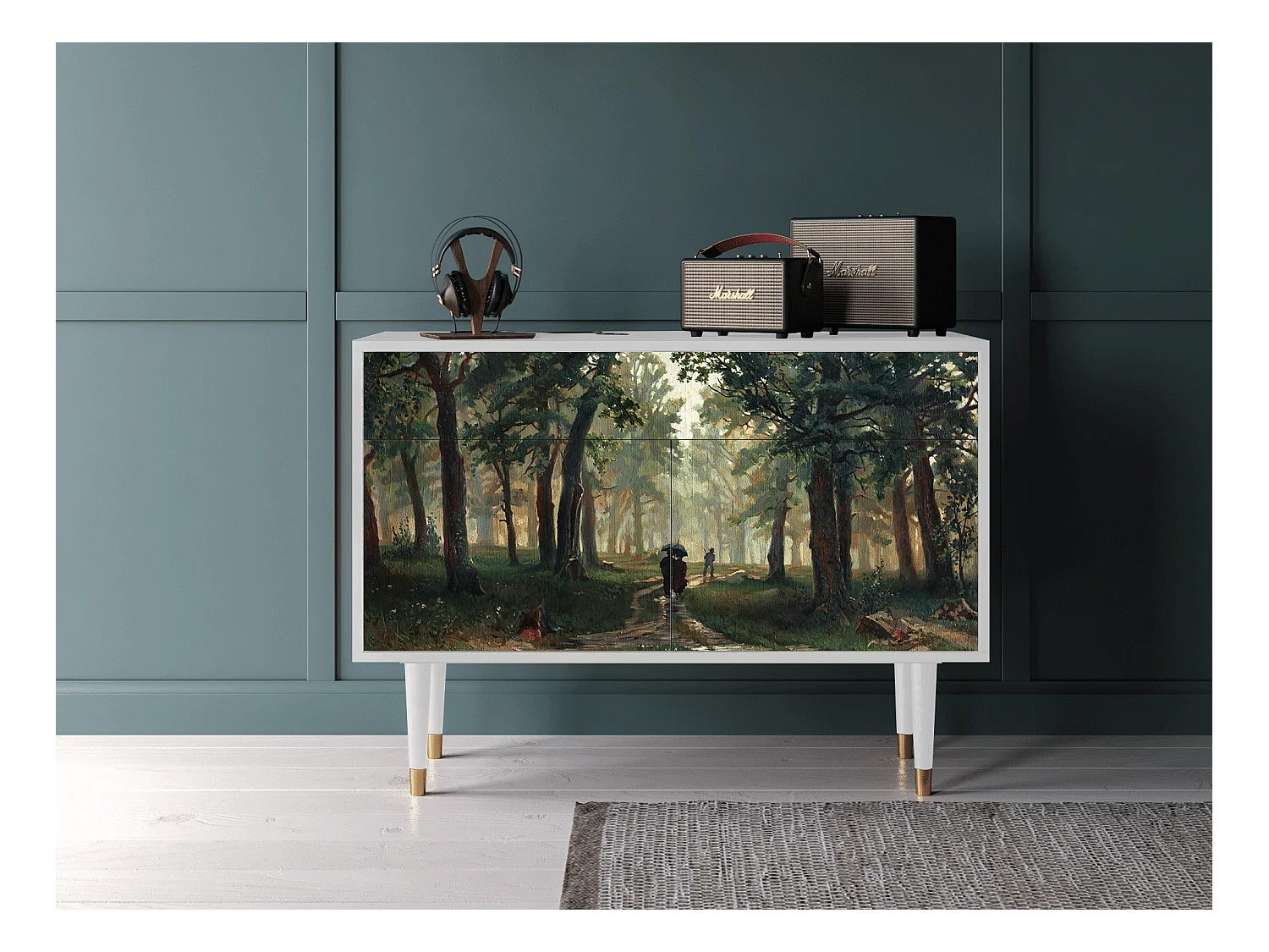Buffet - 115x85x48 cm - BS4 -  Rain in the Oak Forest, Blanc
