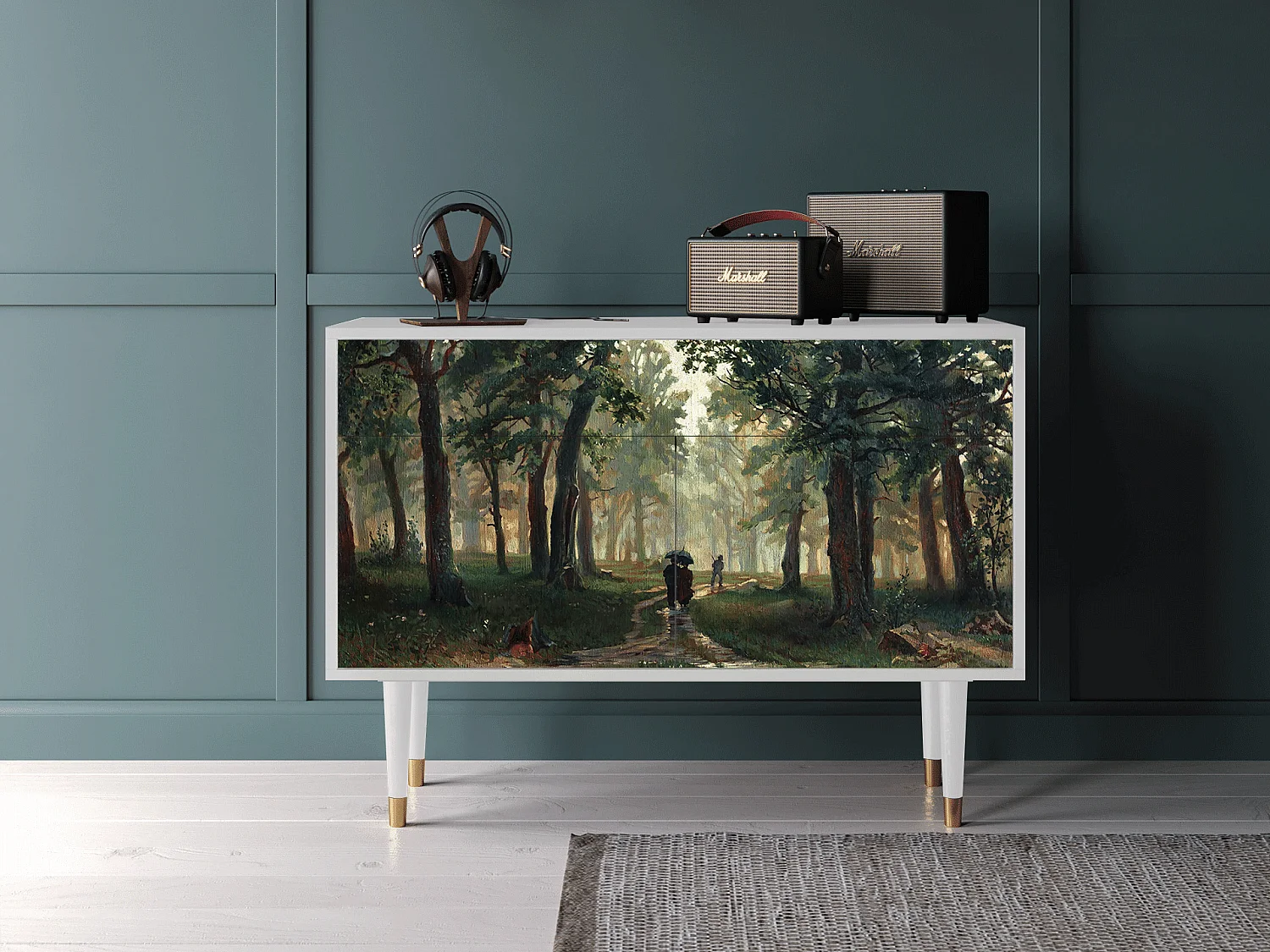 Aparador - 115x85x48 cm - BS4 -  Rain in the Oak Forest, Blanco