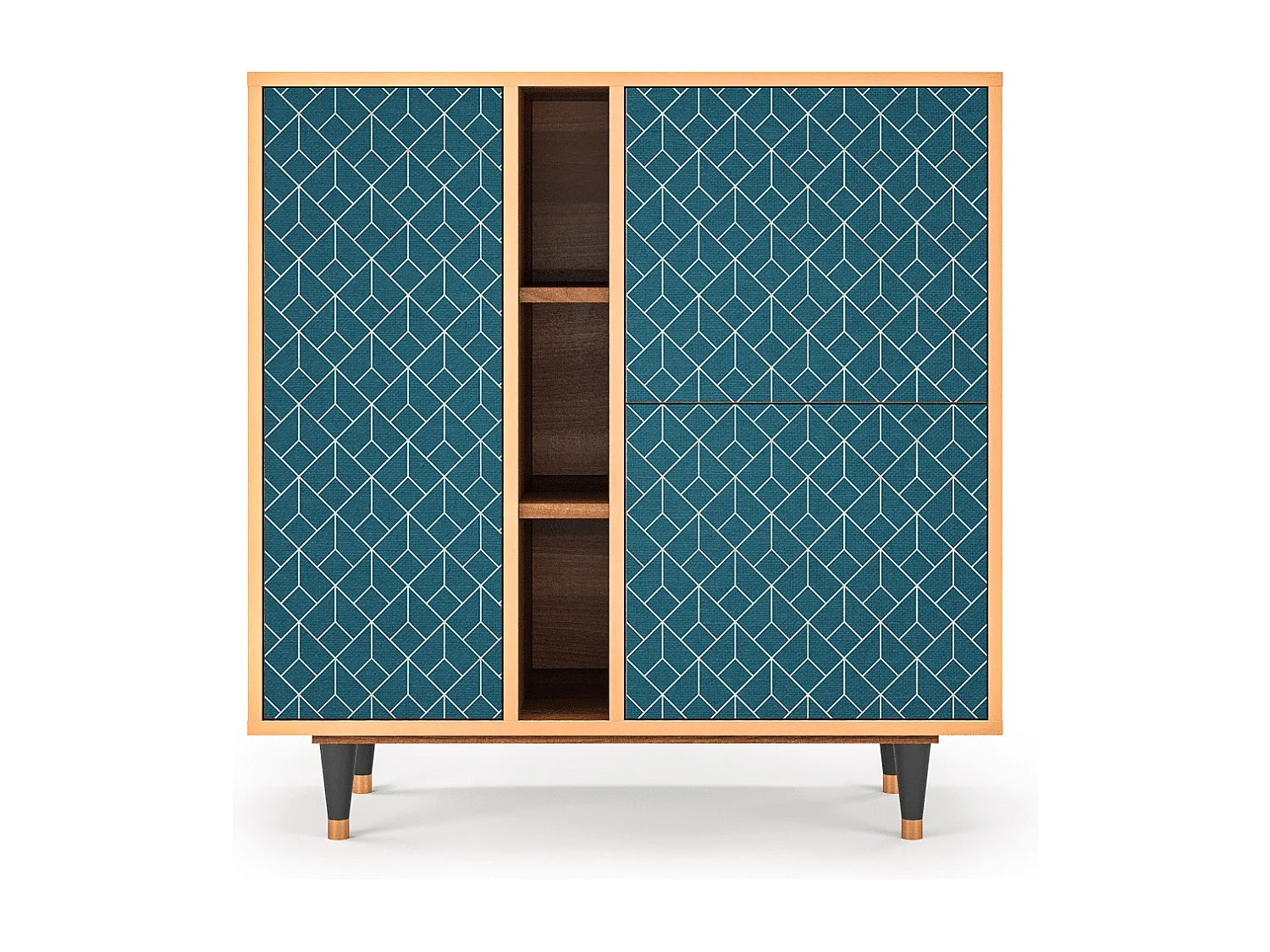 Buffet - 94х96х41 cm - BS5 - Turquoise Geometry, Noyer