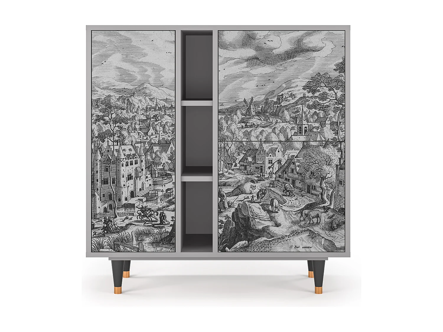 Credenza - 94х96х41 cm - BS5 - Bird Dropping, Grigio