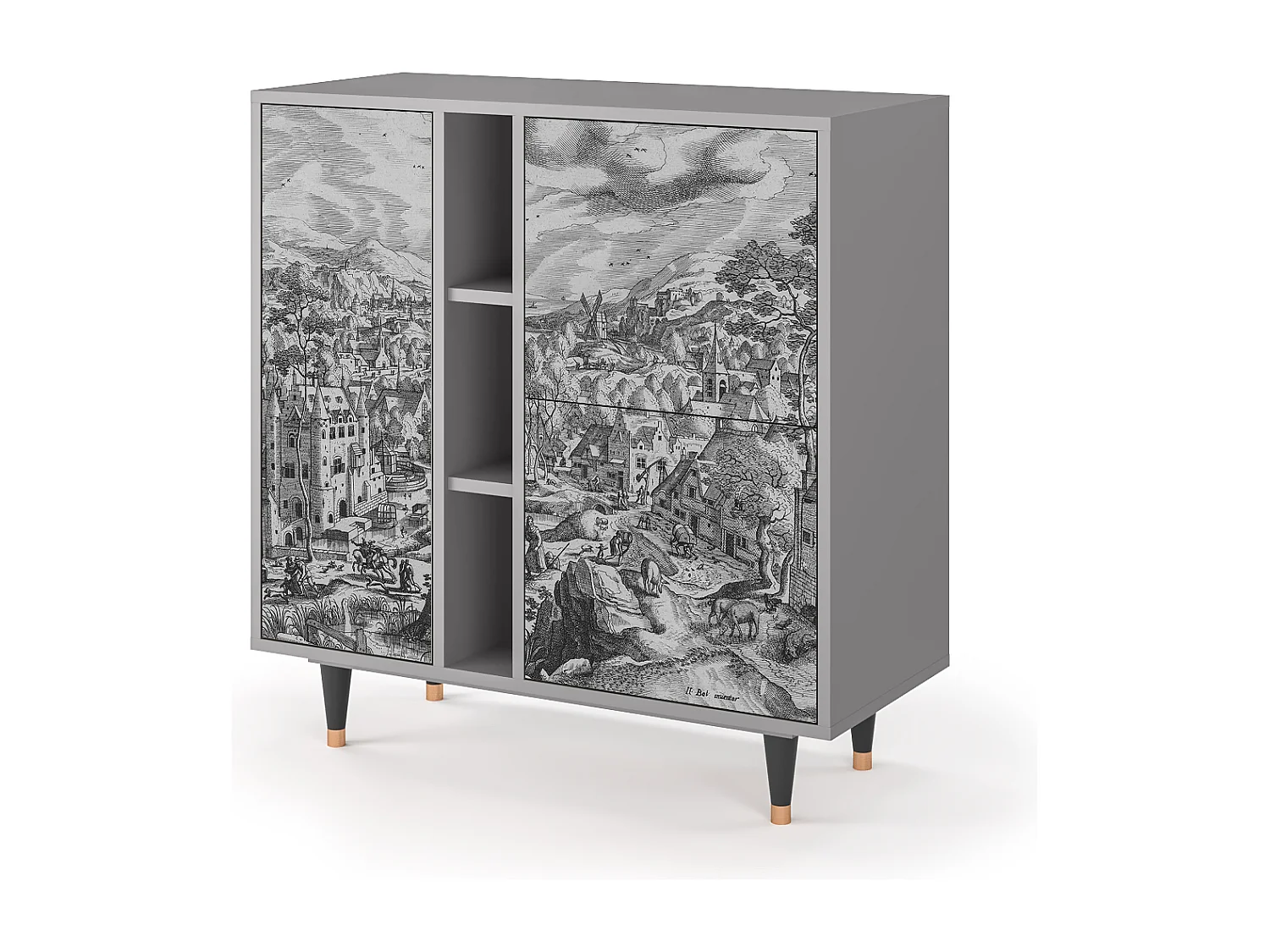 Credenza - 94х96х41 cm - BS5 - Bird Dropping, Grigio
